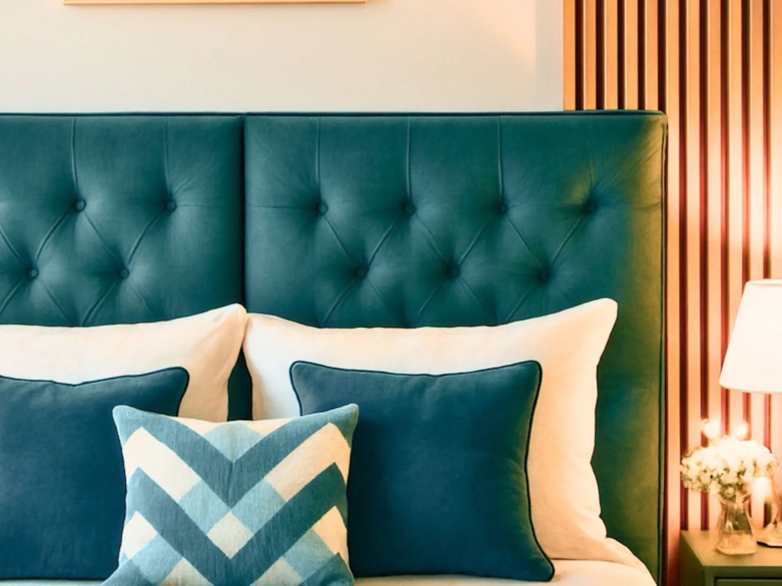 Headboard and cushions detail